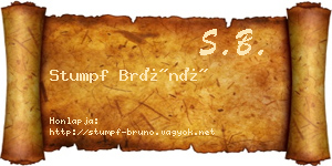 Stumpf Brúnó névjegykártya
